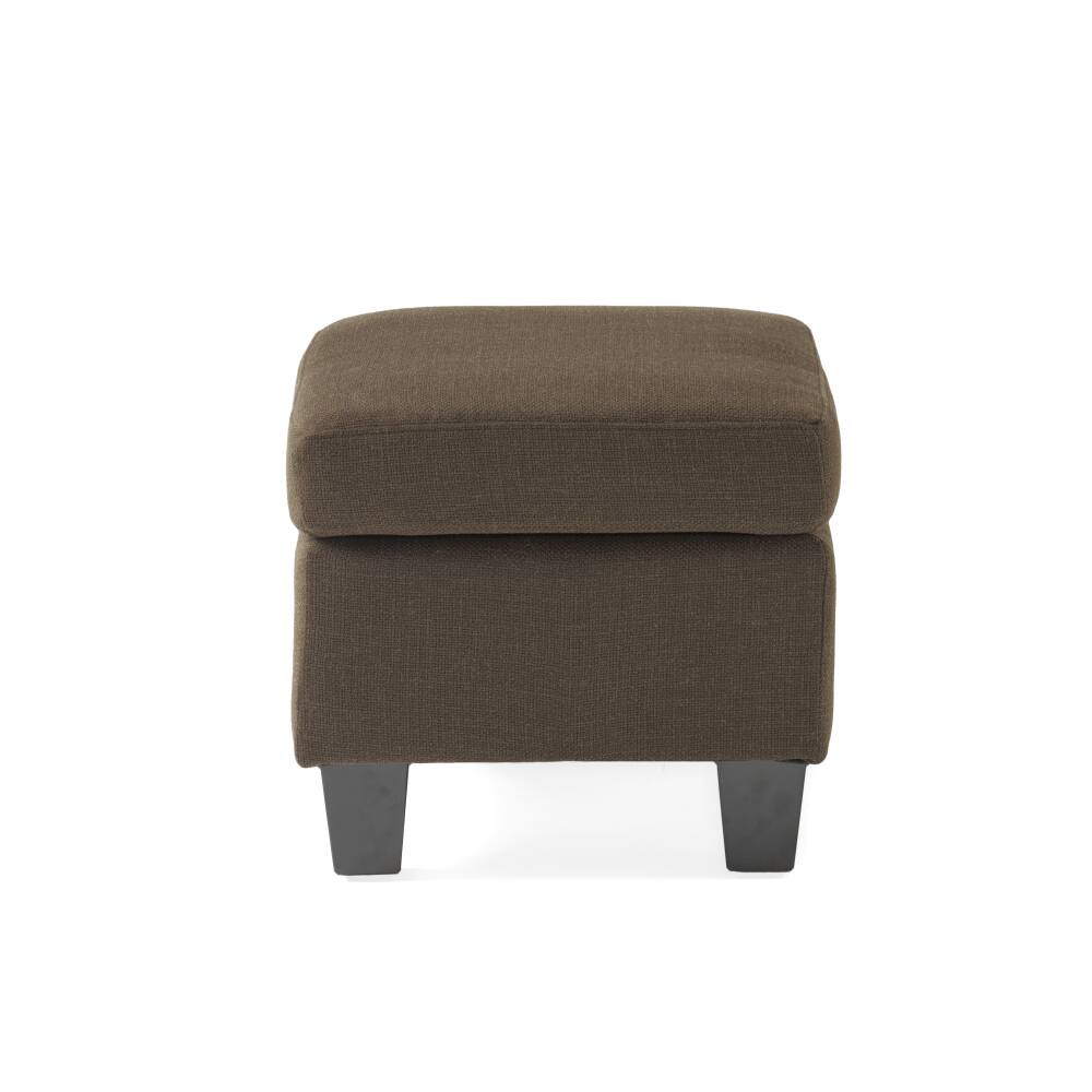 Alt View 5. PDTEND - Contemporary Chocolate Upholstered Ottoman for Bedroom - Chocolate.
