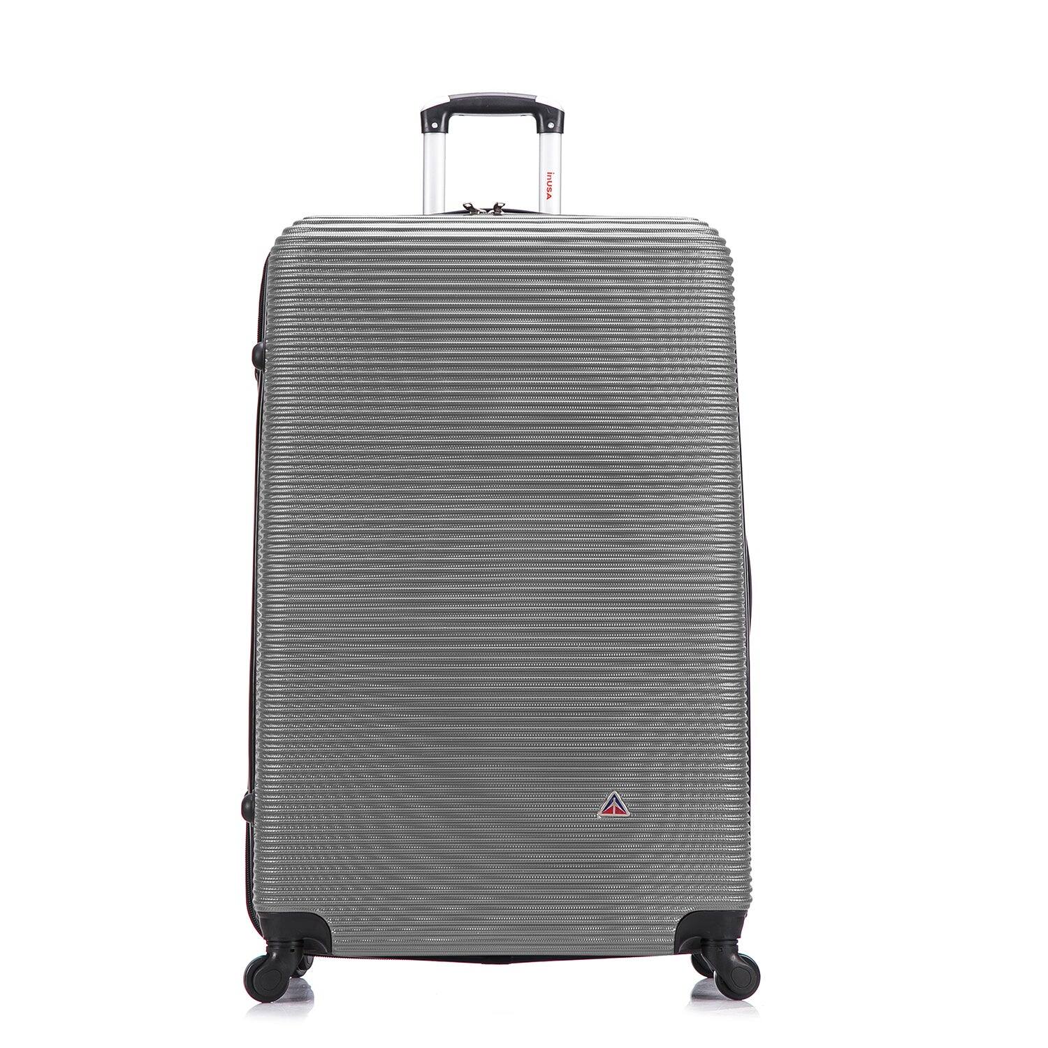 Angle. InUSA - Royal lightweight hardside Spinner Luggage 32" - SILVER.