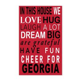 Fan Creations - Georgia Bulldogs 11" x 19" Briteline In This House Sign - Multicolor