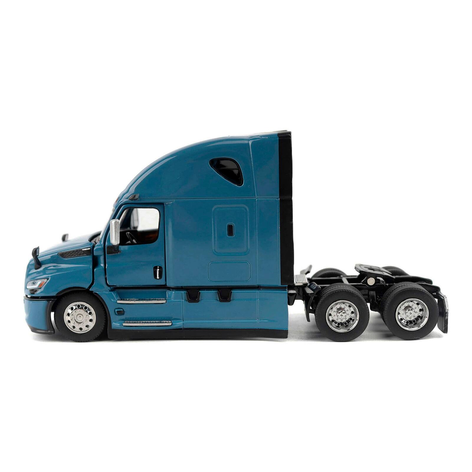 Alt View 1. Diecast Masters - 2025 Freightliner Cascadia Gen-5 Sleeper Cab Truck-Tractor Signature Blue "Transport Ser." 1/64 Model by Diecast Masters.
