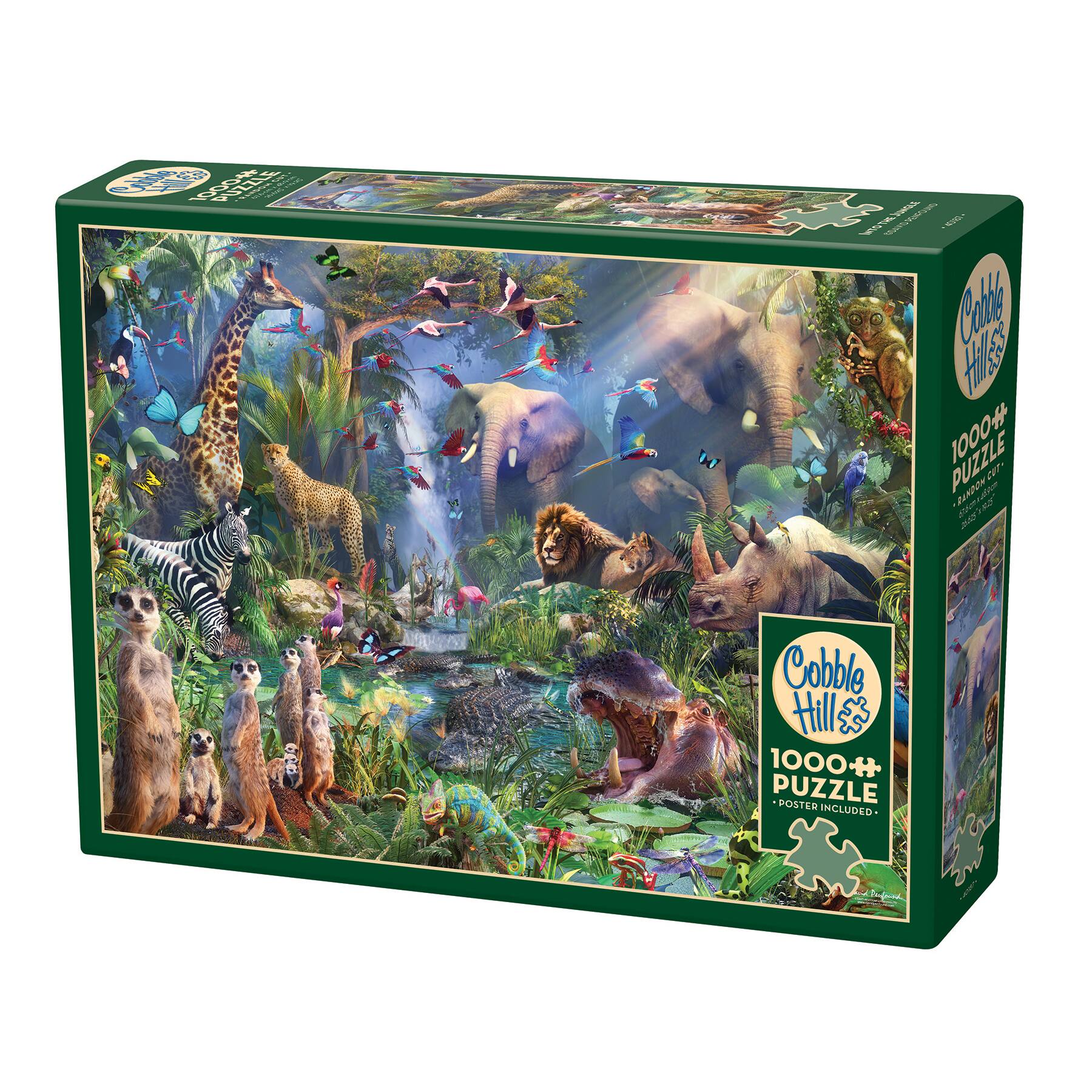 Outset Media - Outset Media: Cobble Hill 1000 Piece Puzzle: Into the Jungle - Reference Poster Included