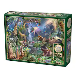 Outset Media - Outset Media: Cobble Hill 1000 Piece Puzzle: Into the Jungle - Reference Poster Included