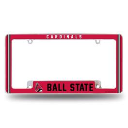 Rico Industries - Ball State Cardinals Chrome Metal License Plate Frame with Full Frame Team Color Graphics - Multi