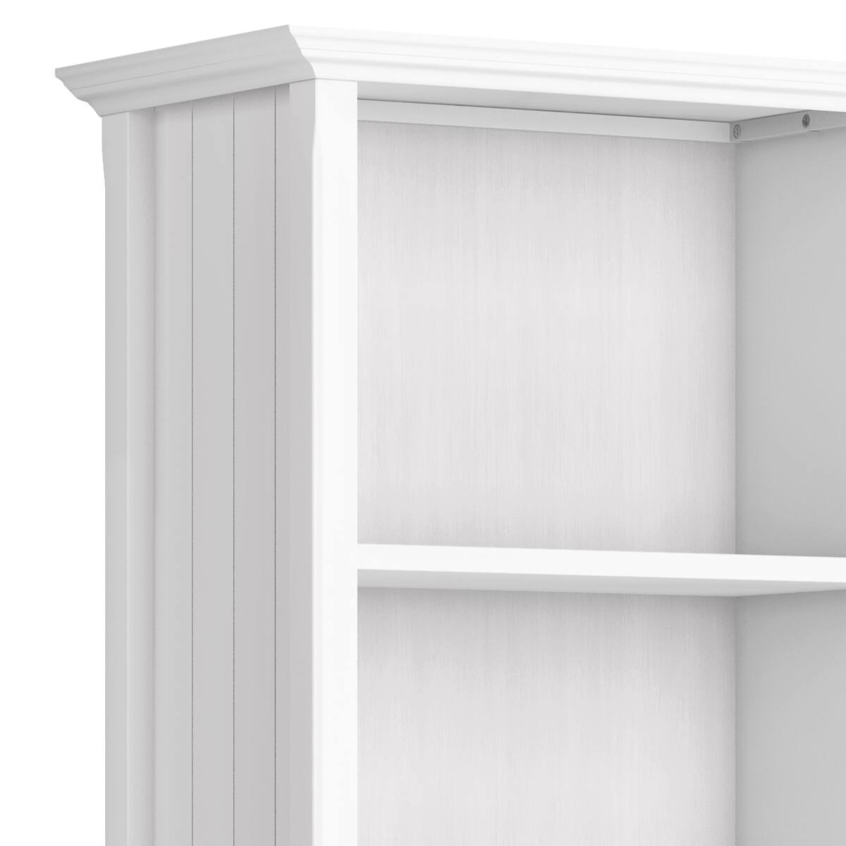 Alt View 1. Simpli Home - Acadian SOLID WOOD 72 inch x 26 inch Transitional 5 Shelf Bookcase in White - White.