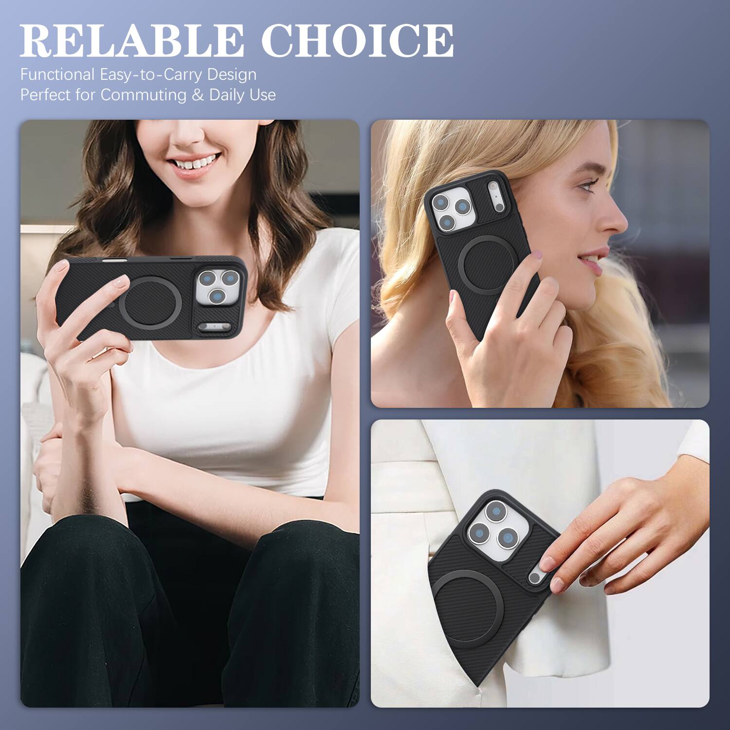 RELIABLE CHOICE  
Functional Easy-to-Carry Design  
Perfect for Commuting & Daily Use
