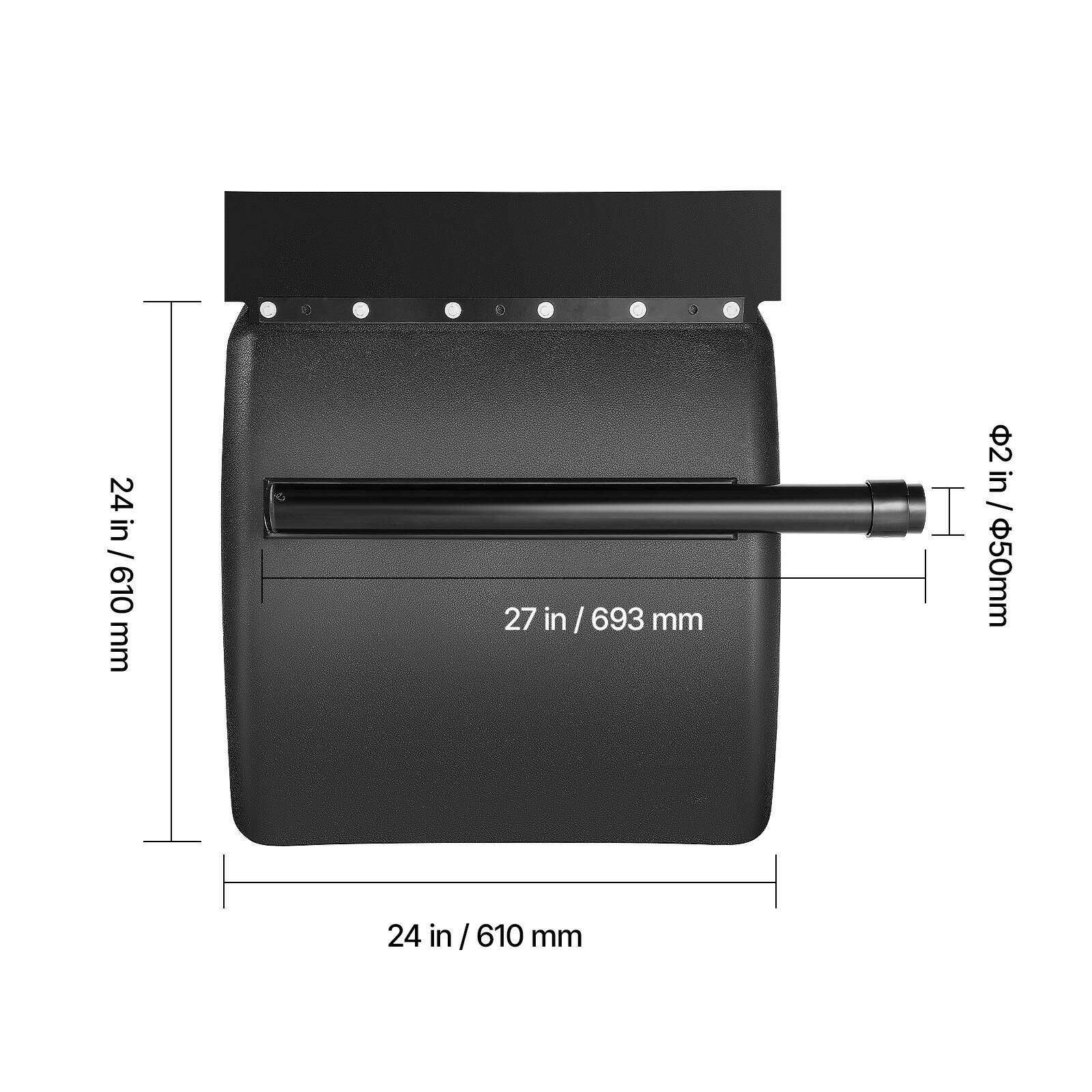 24 in / 610 mm  
27 in / 693 mm  
2 in / 50 mm  
24 in / 610 mm