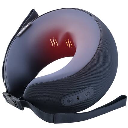 Front. CINCOM - CINCOM Rechargeable Shiatsu Neck Massager with Heat for Home & Travel, Blue - Blue.