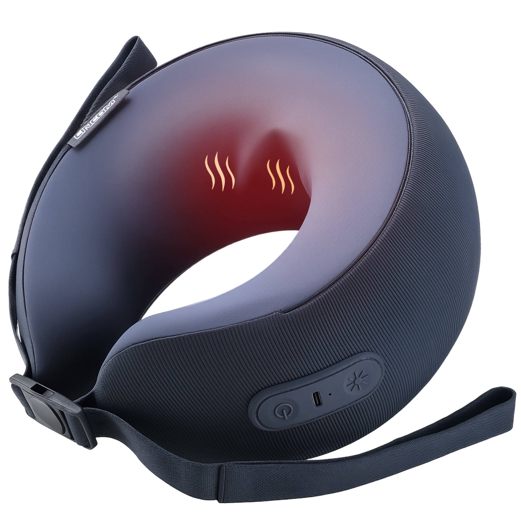 Front. CINCOM - CINCOM Rechargeable Shiatsu Neck Massager with Heat for Home & Travel, Blue - Blue.