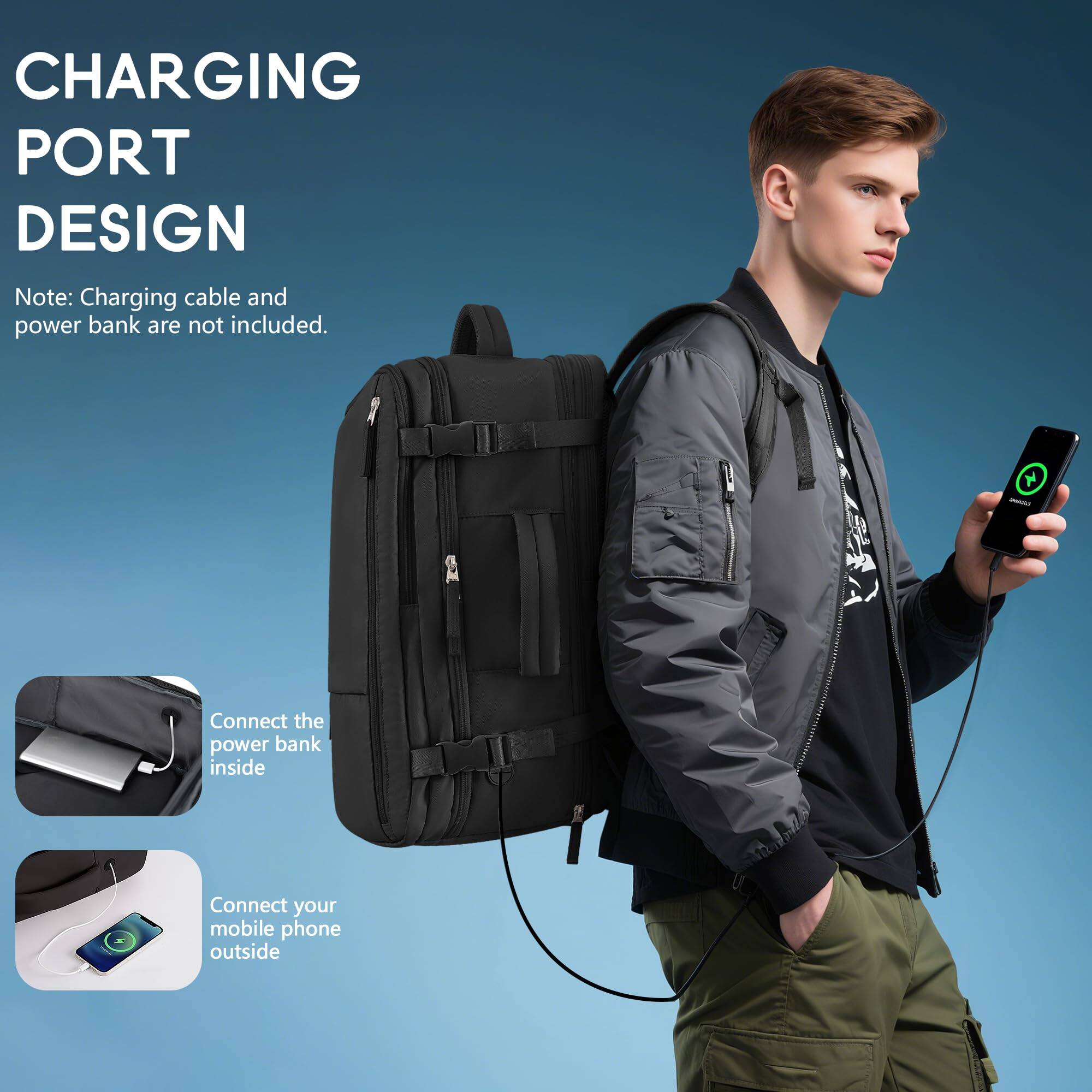 Alt View 1. Pacoar Cade - Travel Backpack For Men Women  Large Carry On Personal Item Bag Airline Approved 17 Inch Laptop Business Work Gym - Beige-X-Large.