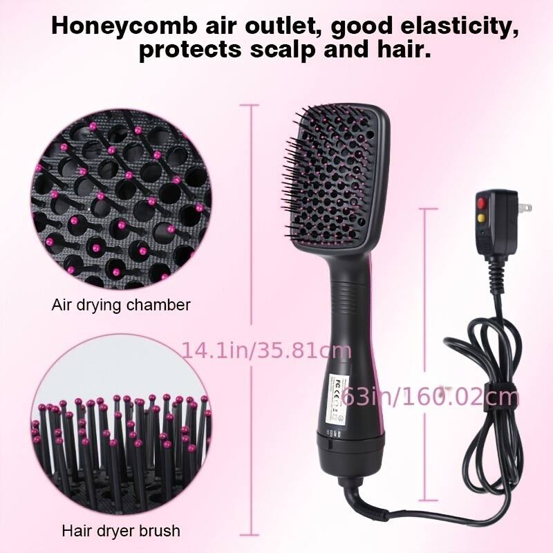 Honeycomb air outlet, good elasticity, protects scalp and hair.

Air drying chamber 14.1in/35.81cm

Hair dryer brush

63in/160.02cm