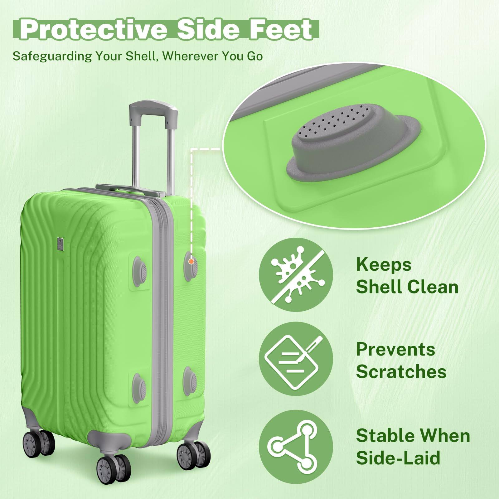 Protective Side Feet  
Safeguarding Your Shell, Wherever You Go  

- Keeps Shell Clean  
- Prevents Scratches  
- Stable When Side-Laid