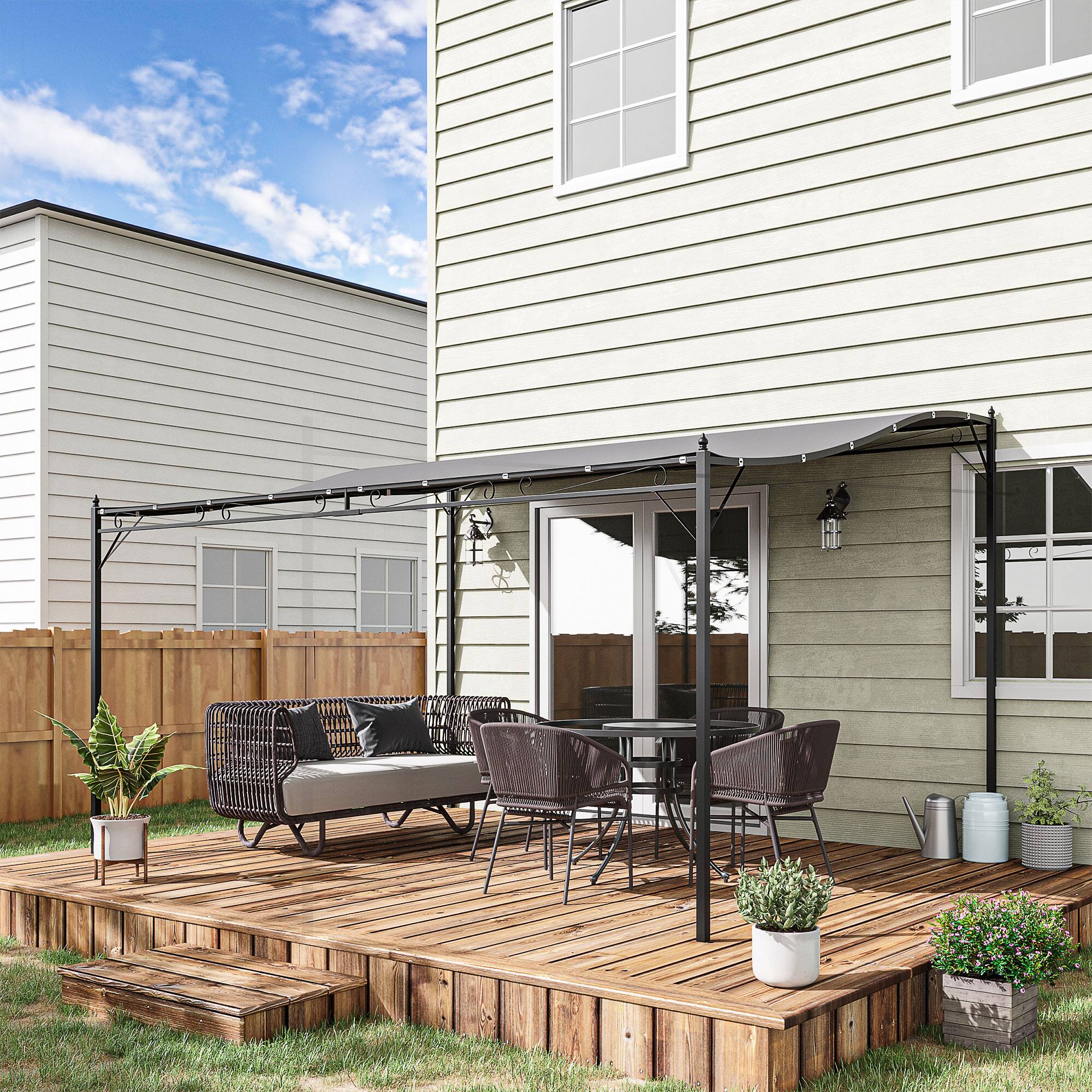 Alt View 1. Outsunny - x 13' Outdoor Pergola Gazebo - Gray.