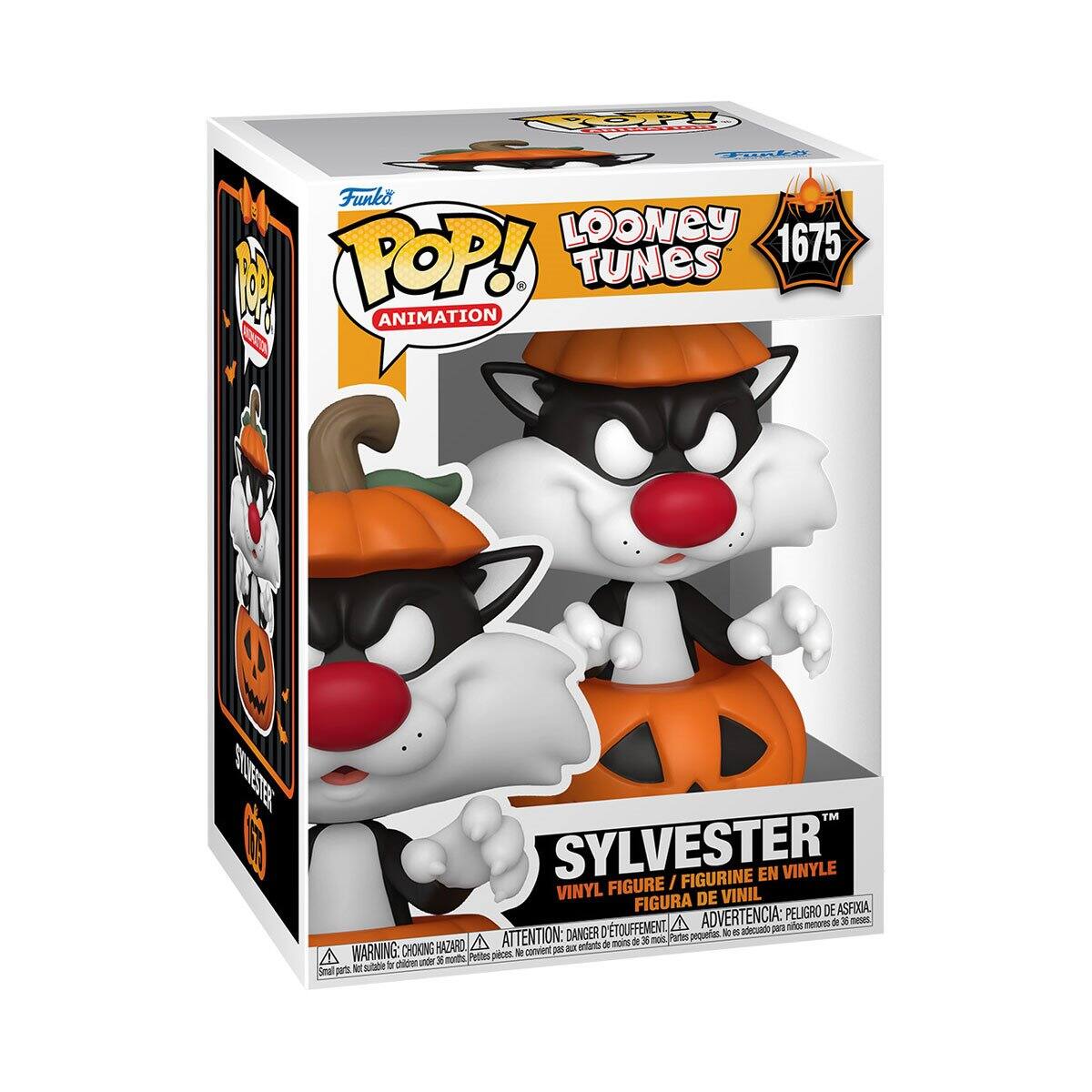 FP 2 ds FOXA Funko  POP! LOONEY TUNES 1675 1 ANIMATION  USA TM SYLVESTER FIGURINE EN VINYLE FIGURE I VINYL DE VINIL FIGURA DE ASFIXA ADVERTENCIA PELIGRO - A matores dI x D'TOUFFEMENT - 38n sor DANGER peovertes  c A ATTENTION: a 3 mos Pates HAZARO anferts o0 noins WARNING: CHOKING HAZARD - Small parts. Not suitable for children under 3 years.