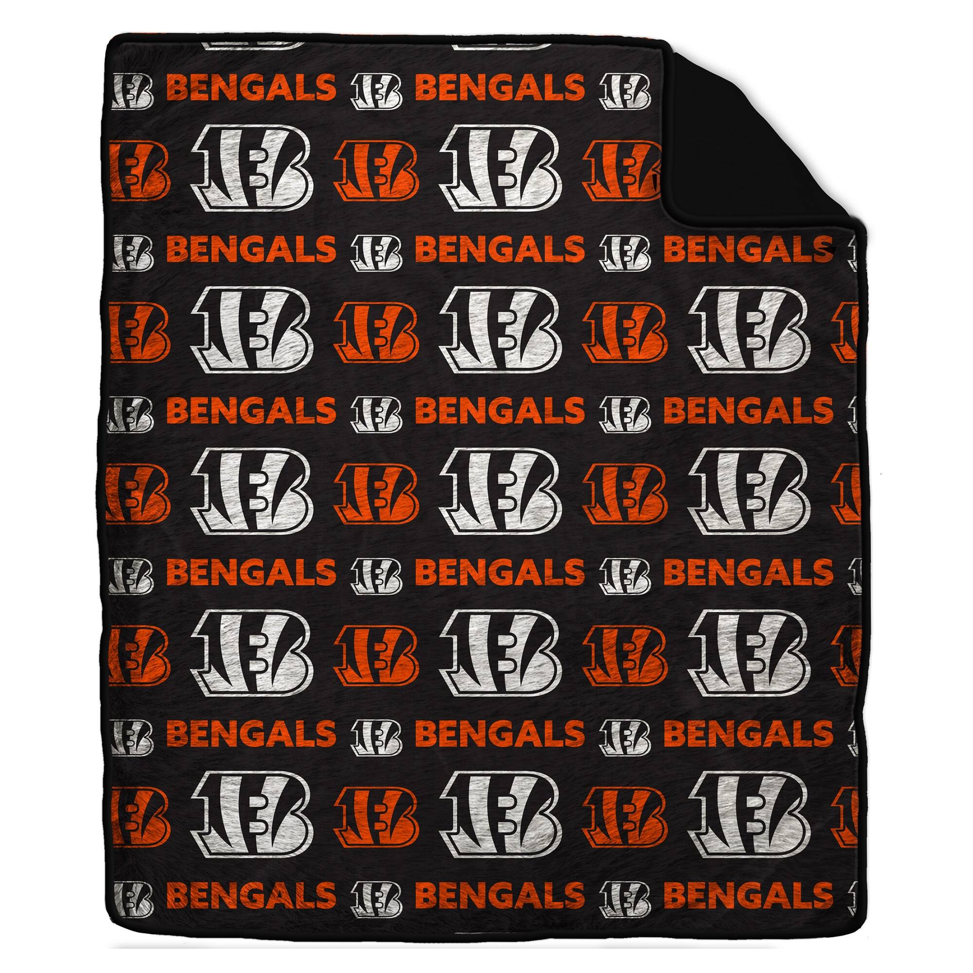 Pegasus - Cincinnati Bengals Tonal Wordmark 60" x 70" Faux Fur Blanket - Multicolor