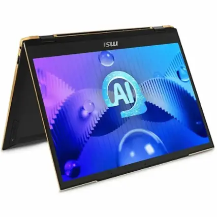 Angle. MSI - Summit E13 AI Evo A1M 2-in-1 13.3" Touch Screen Laptop - Intel Core Ultra 7 with 32GB Memory - 1 TB SSD - Ink Black, Black.