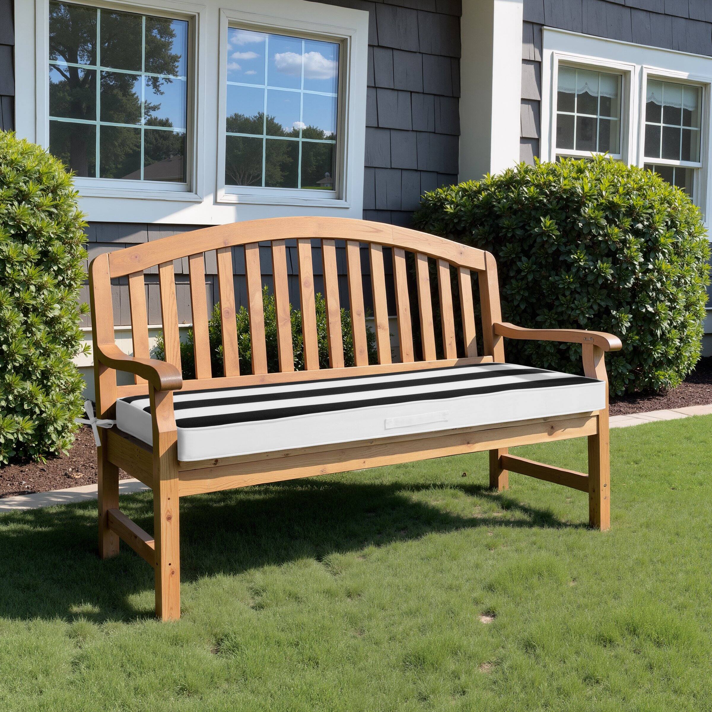 Alt View 5. Crestlive Products - Crestlive Products Outdoor Settee Bench Seat Cushion Patio Swing Cushion Loveseat Cushion - Black White.