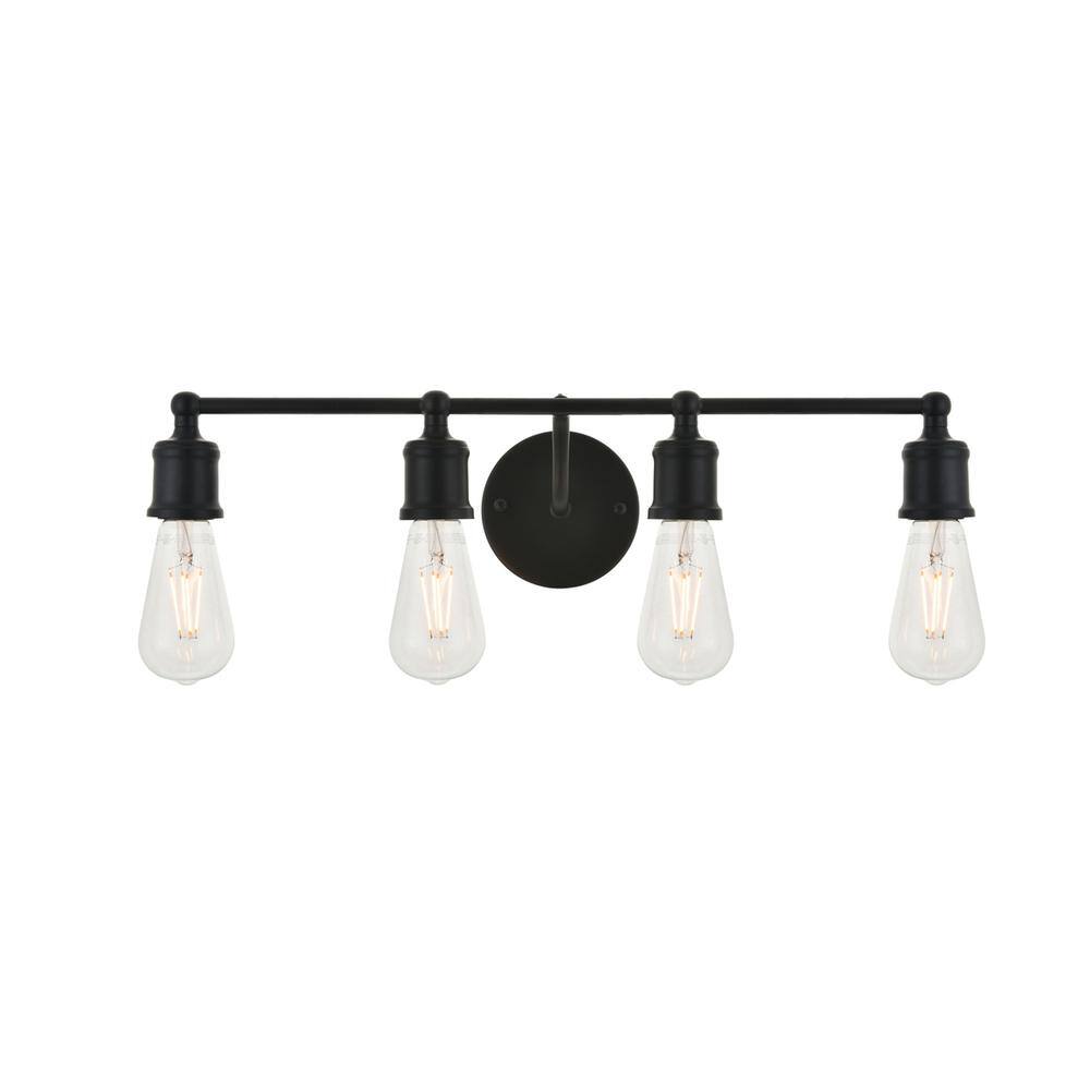 Alt View 9. Living District - Serif 4 light black Wall Sconce - Black.