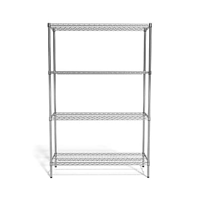 Alt View 1. Coastwide Professional - 4-Shelf Wire Unit, 48"W - Chrome.
