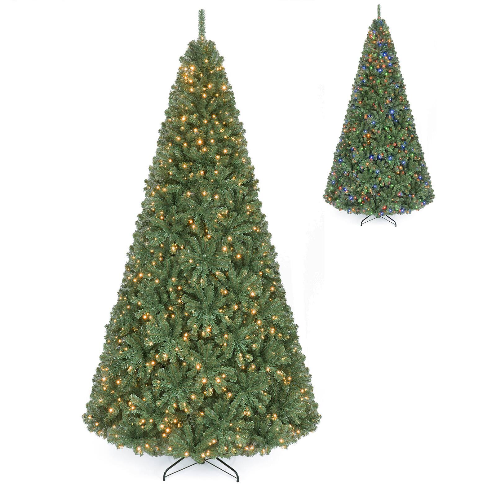 Alt View 9. Gymax - Gymax 9 FT Prelit Christmas Tree w/1000 LED Lights & 2944 PVC Branch TipsMetal Stand Green - Green.