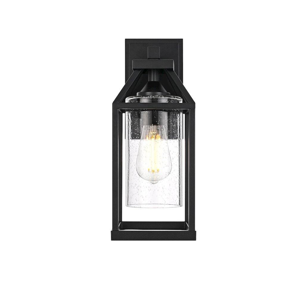 Back. Elegant Lighting - Zora 14 inch Outdoor Wall sconce in Black - Black And Clear.
