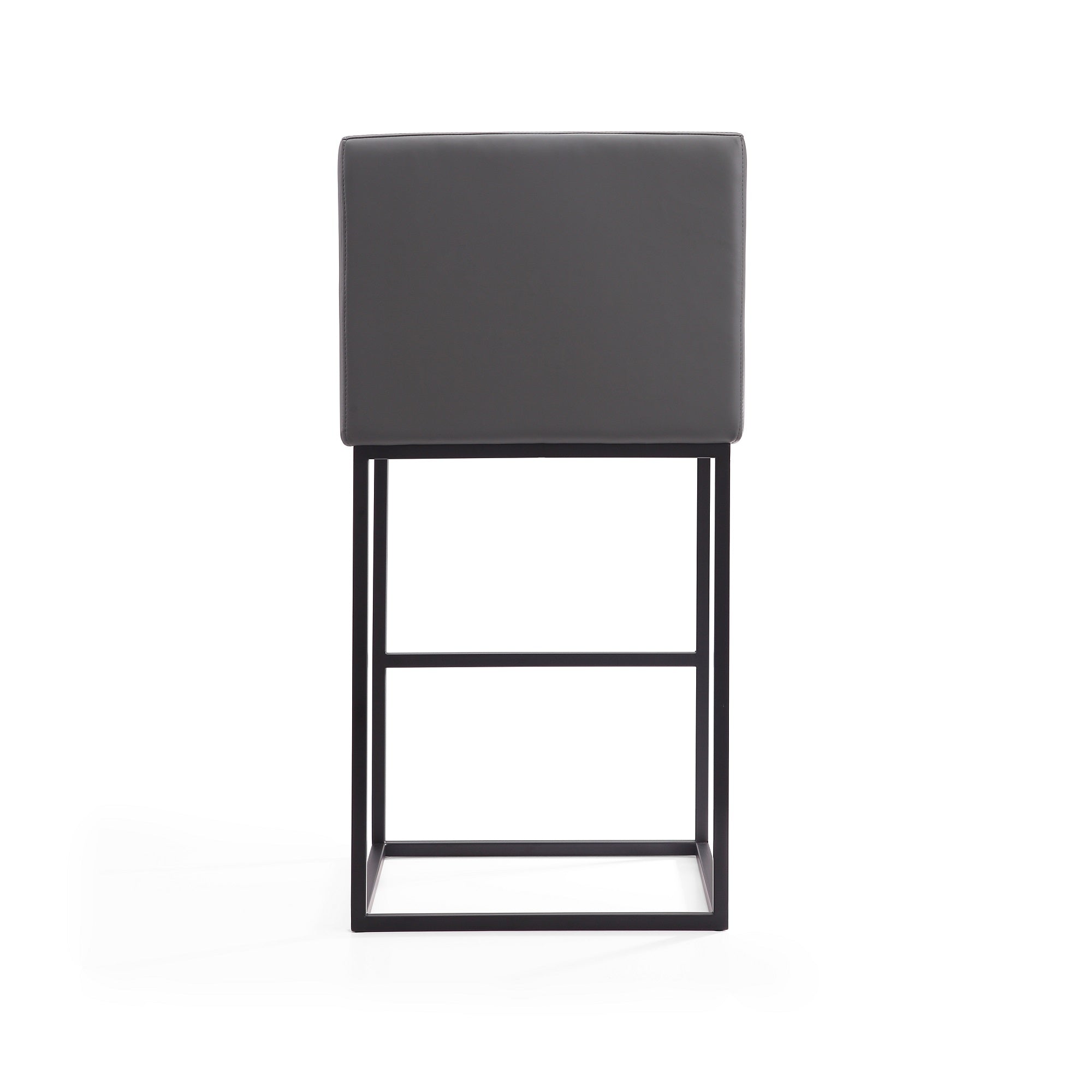 Alt View 3. Manhattan Comfort - Ambassador Mid-Century Modern Metal Upholstered Barstool - Gray.