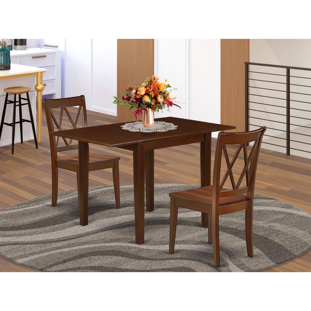 Angle. East West Furniture - Dining Room Set Mahogany - Brown.