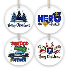 OrnamentallyYou - Police Officer Christmas Ornament Bundle Law Enforcement Cop Gifts - Multi-colored