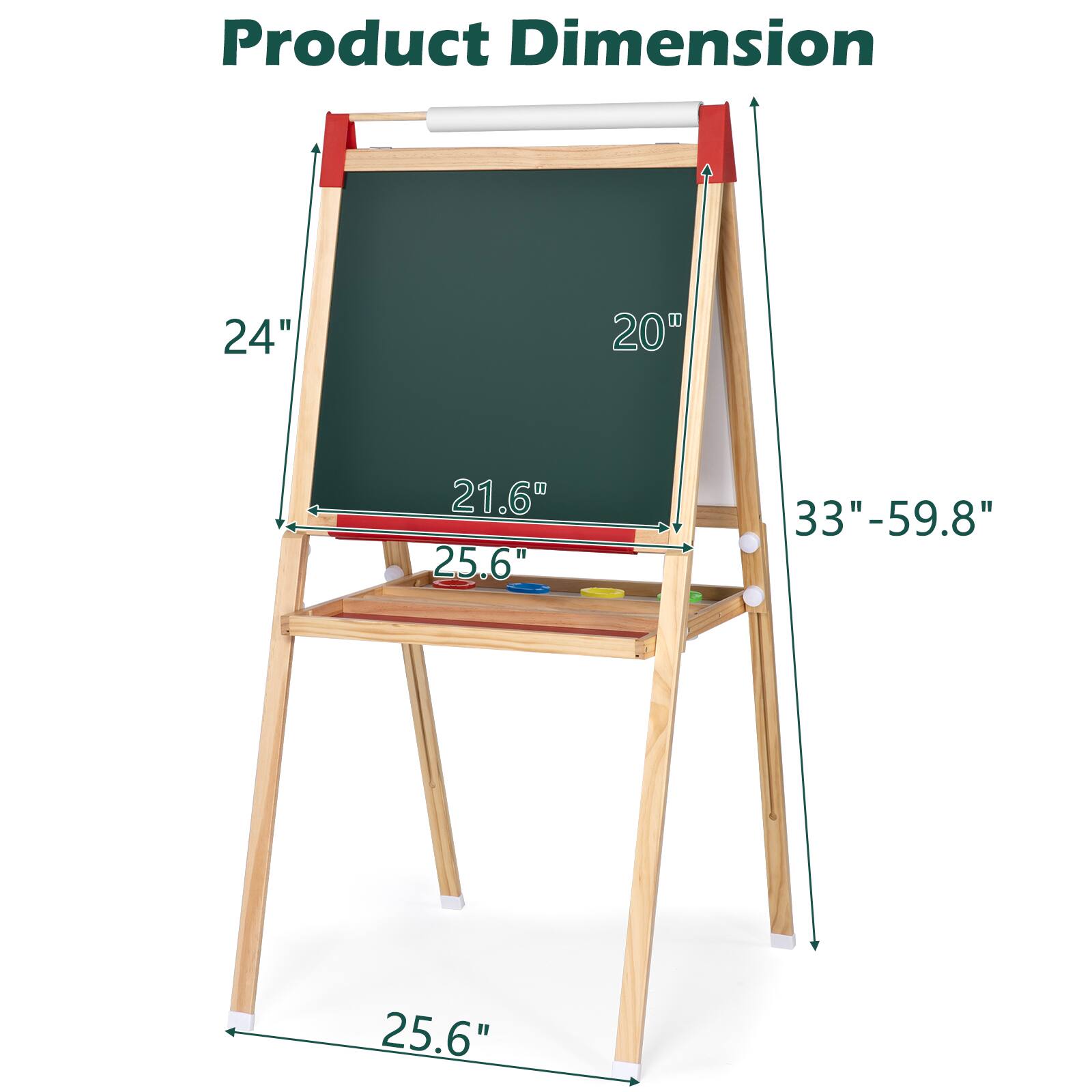 Product Dimension

- 24"
- 20"
- 21.6"
- 25.6"
- 33" - 59.8"
- 25.6"