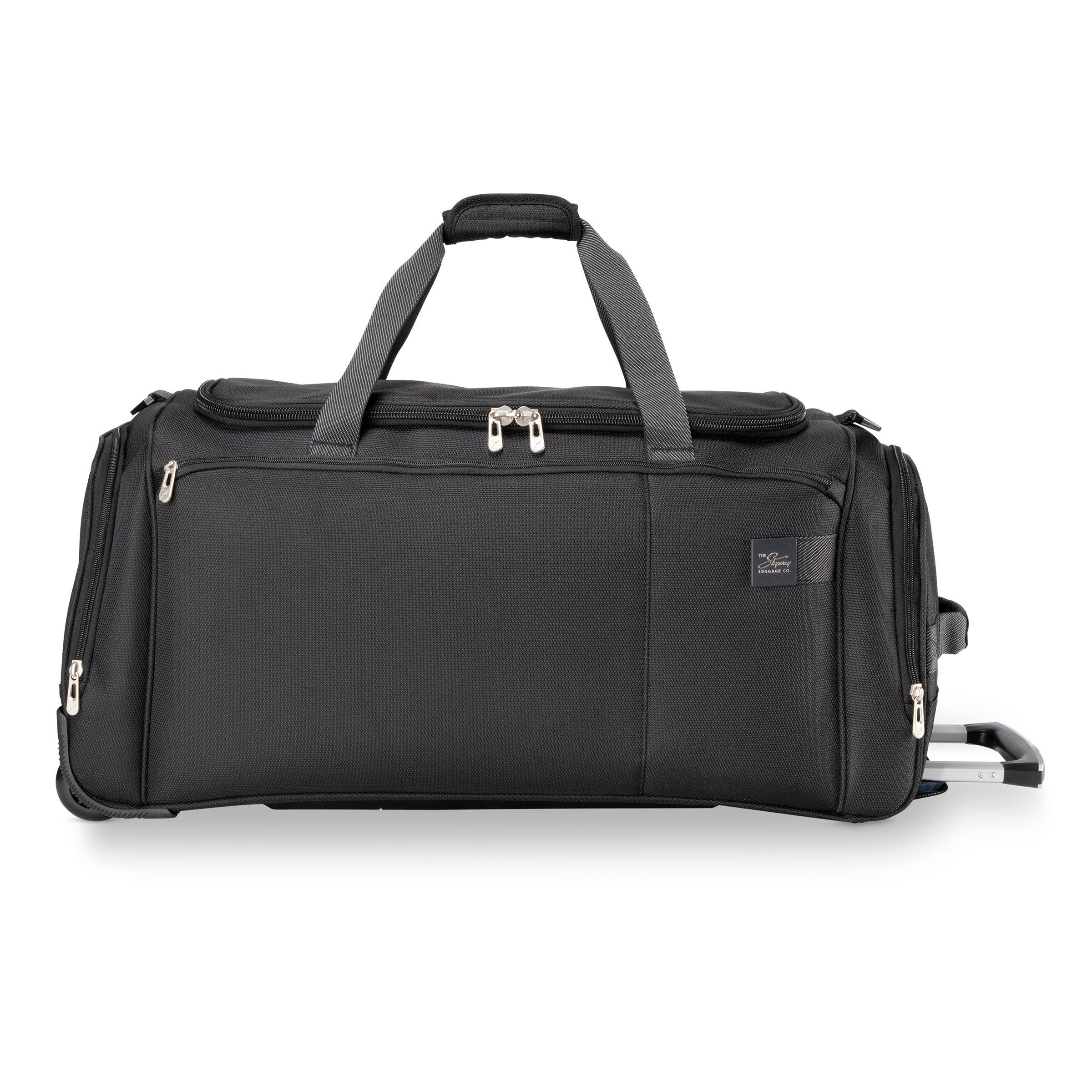 Front. Skyway - Sigma 7.0 Softside Large Rolling Duffel Bag, Black - Black.