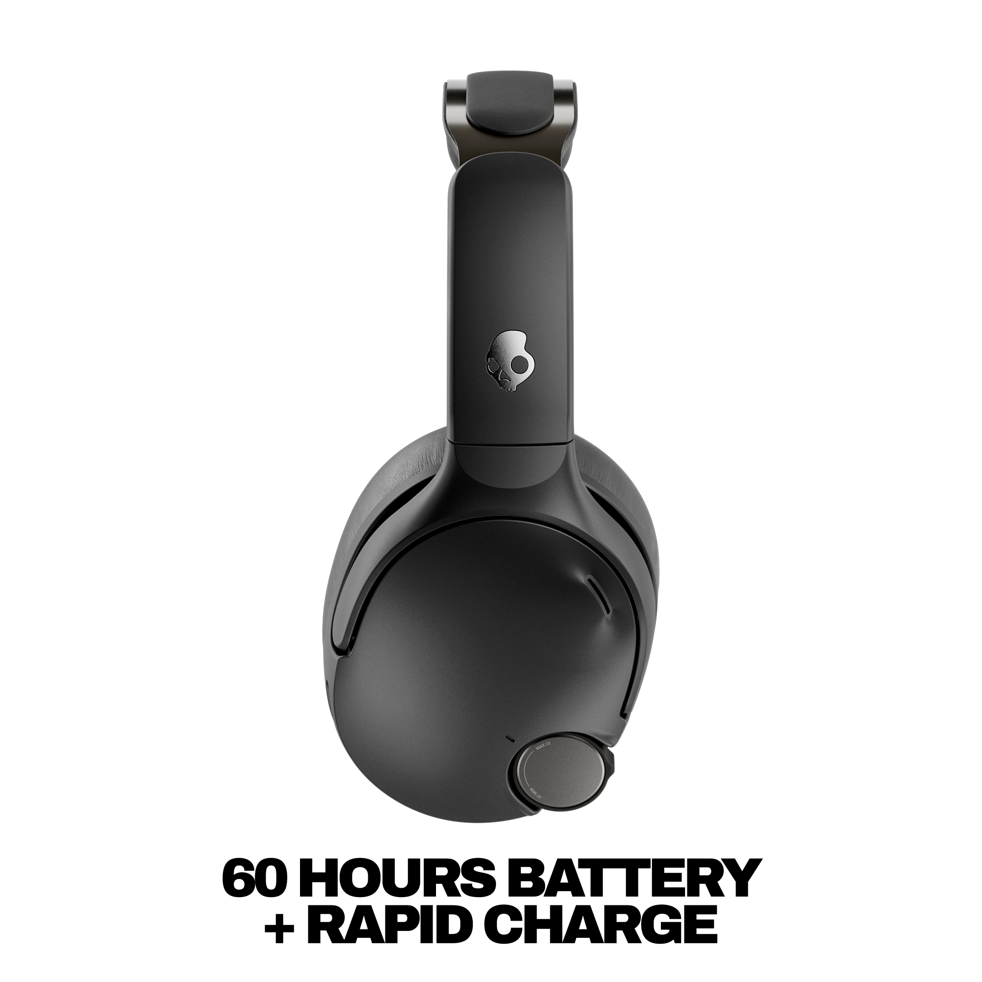 Left. Skullcandy - Crusher 1080 Over-the-Ear Noise Canceling Wireless Bluetooth Headphones with Sound by Bose - Black.