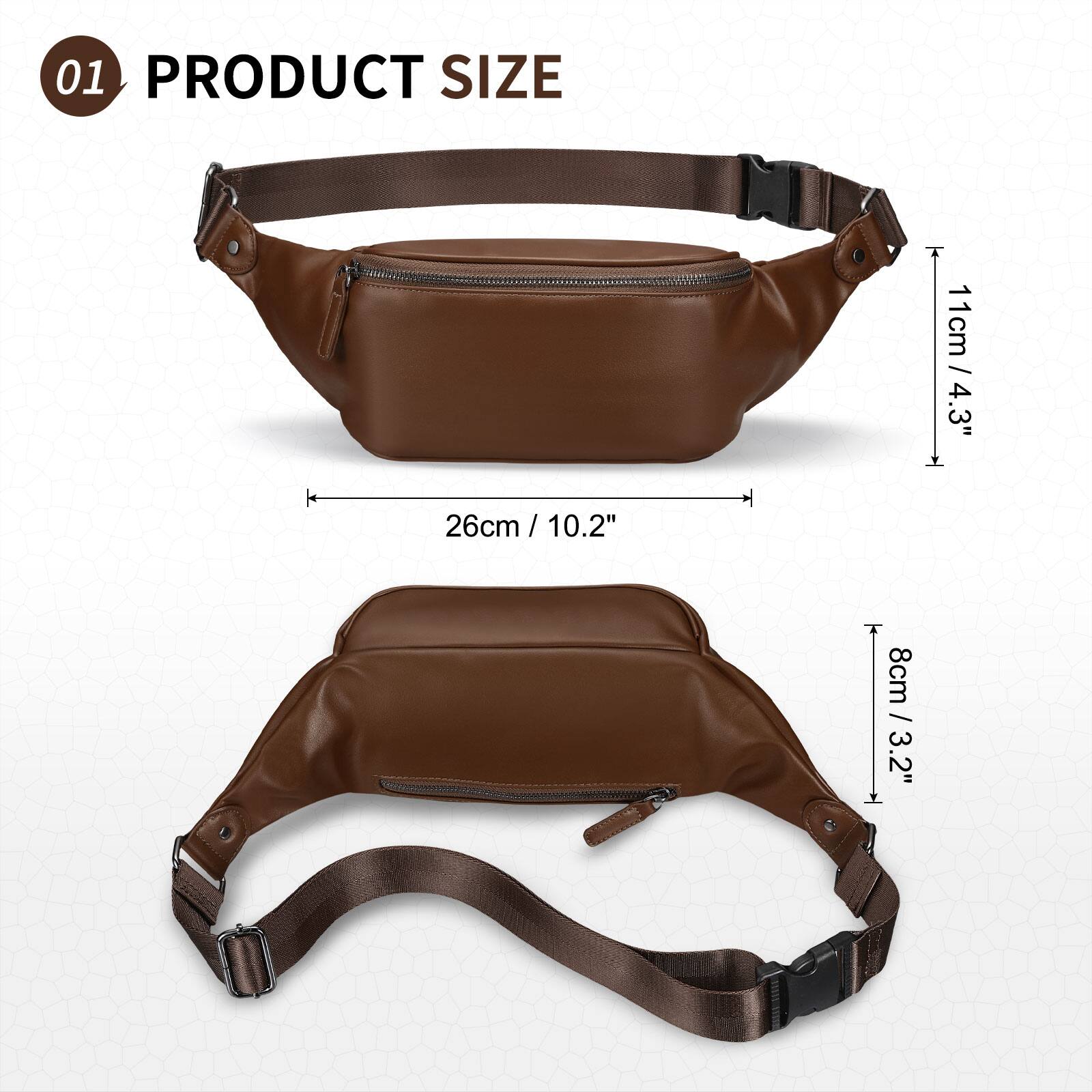 01 PRODUCT SIZE  
11cm / 4.3"  
26cm / 10.2"  
8cm / 3.2"