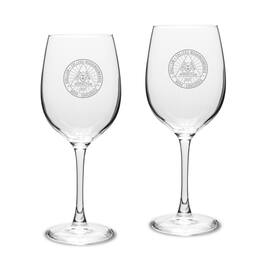 Jardine - Muskingum Muskies Two-Piece 16oz. Traditional White Wine Glass Set - Multicolor