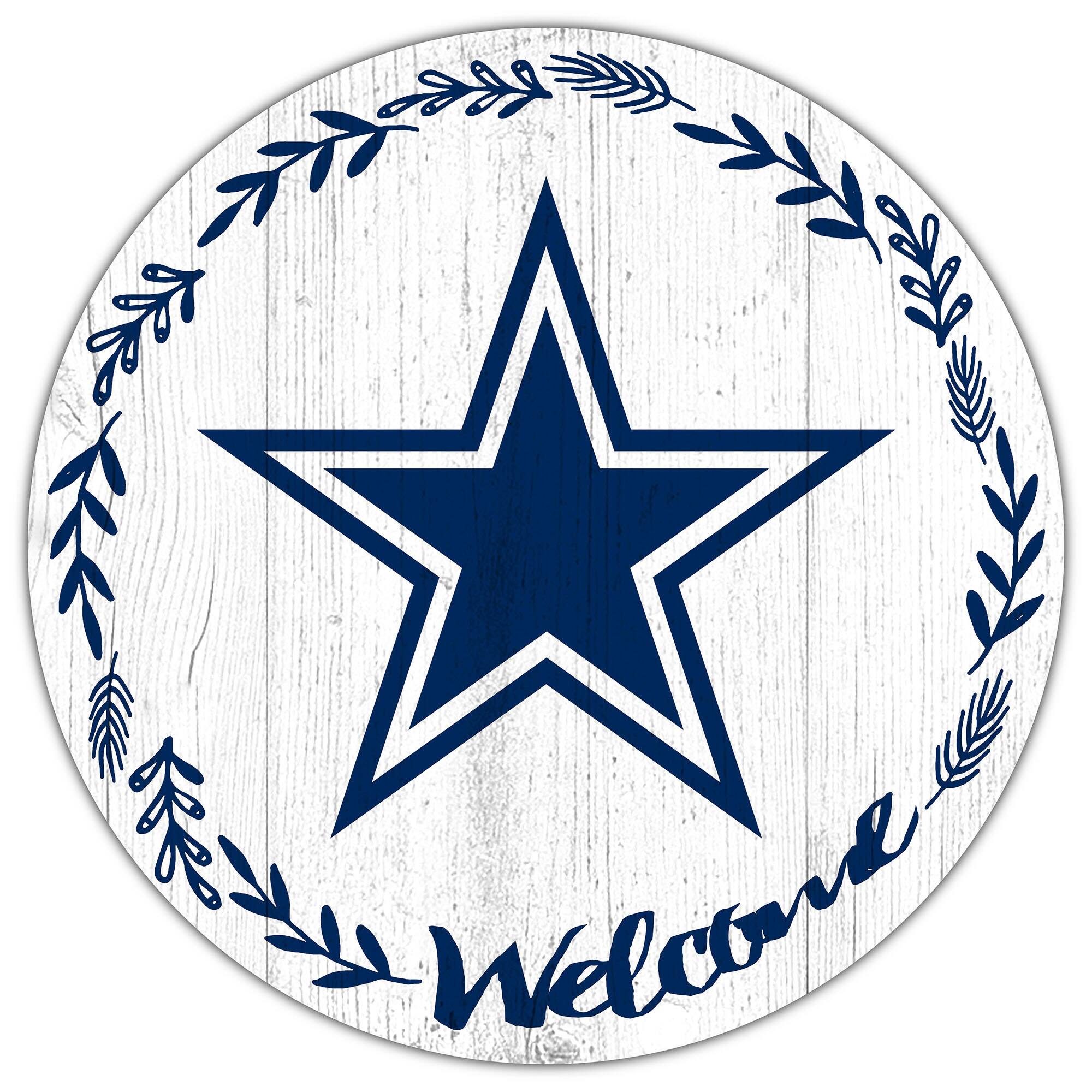 Front. Fan Creations - Dallas Cowboys 12" Welcome Circle Sign - Multicolor.