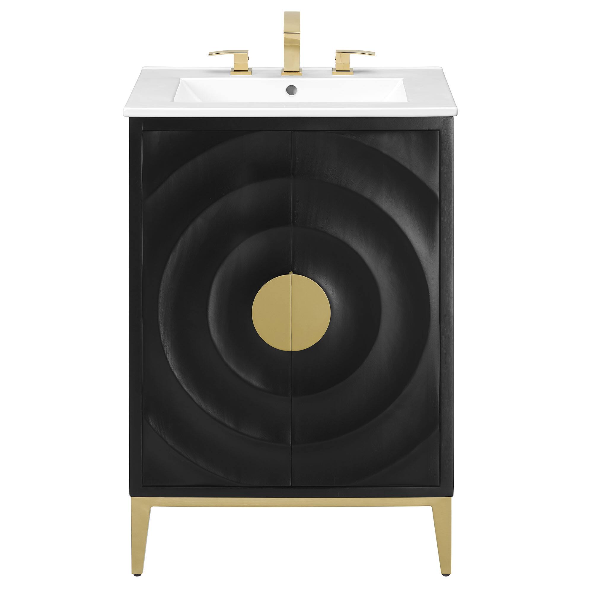 Alt View 4. Modway - Beau 24" Bathroom Vanity Cabinet by Modway - White Black.