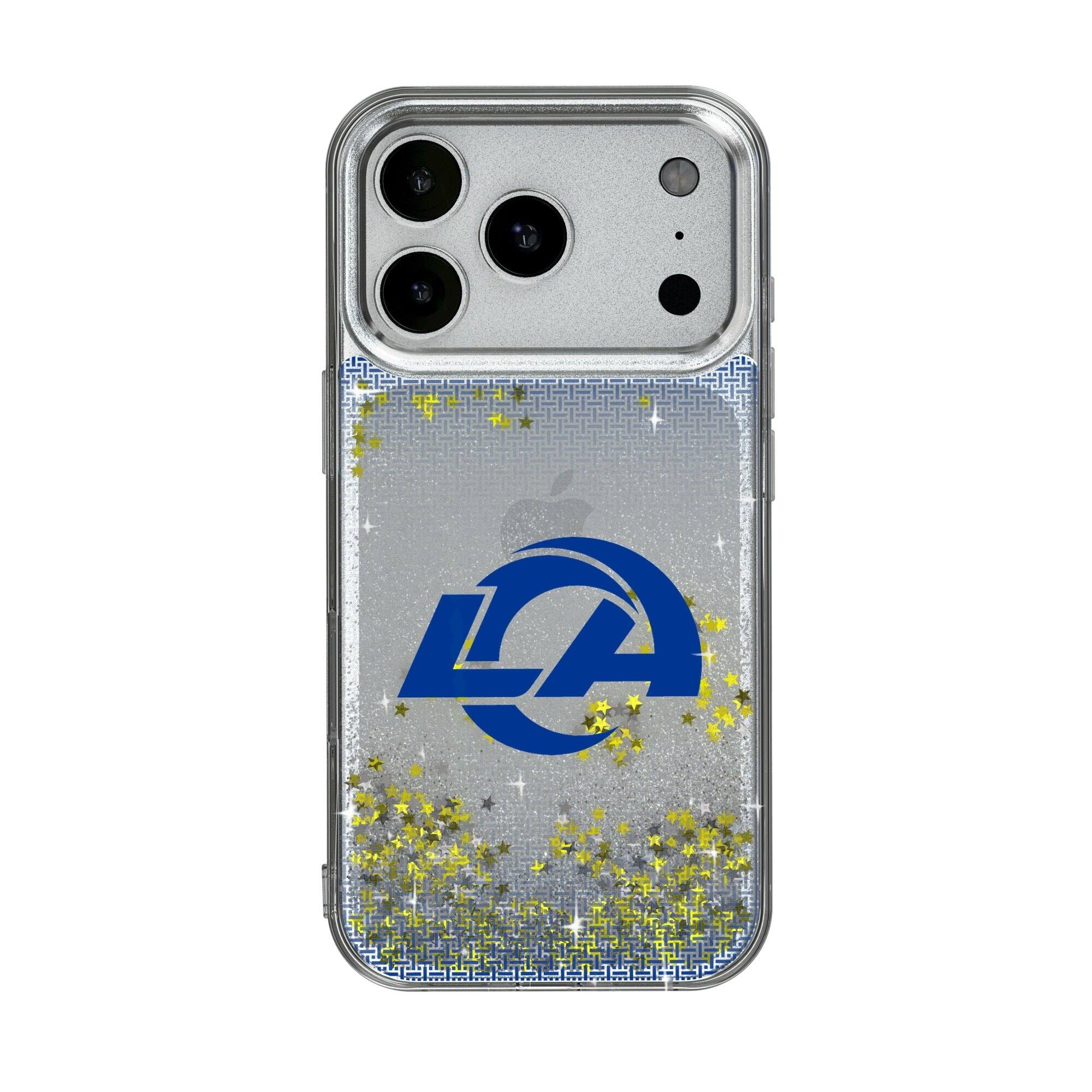 Keyscaper - NFL - Los Angeles Rams Linen Logo iPhone Glitter Case - 14 Pro Max - Multicolor