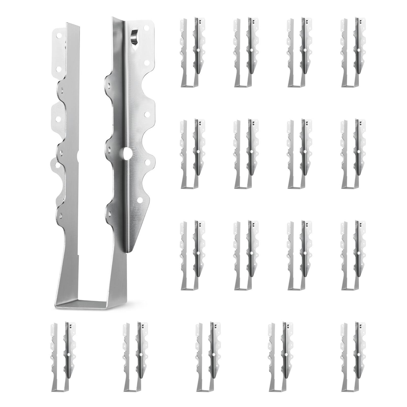 Alt View 5. VEVOR - 50 Pcs Joist Hanger, Inner Dimensions 1.57 x 1.50 x 7.83 inch / 40 x 38 x 199 mm, Rafter Hurricane Ties Joist Hangers - Silver.