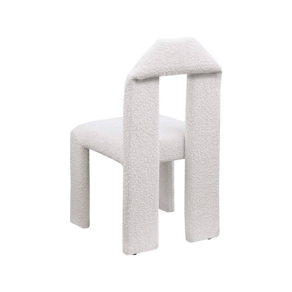 Alt View 4. Meridian Furniture - Bennett Cream Boucle Fabric Dining Chair, Set of 2 - Beige.