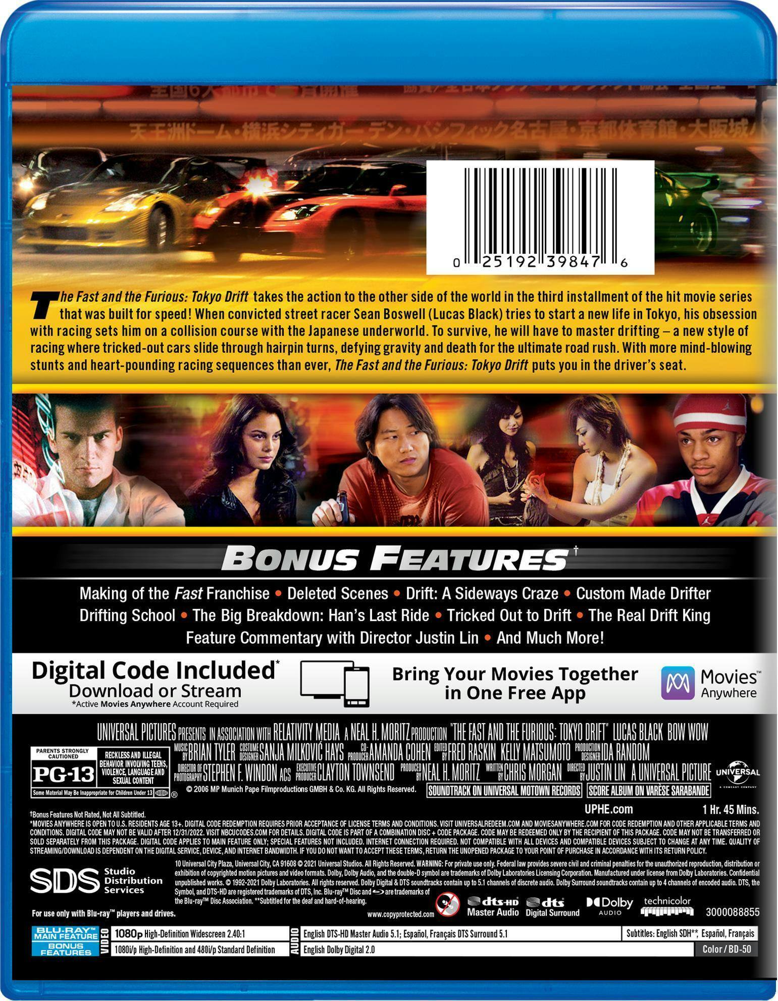 Angle. The Fast and the Furious: Tokyo Drift (Blu-ray) [Blu-ray].