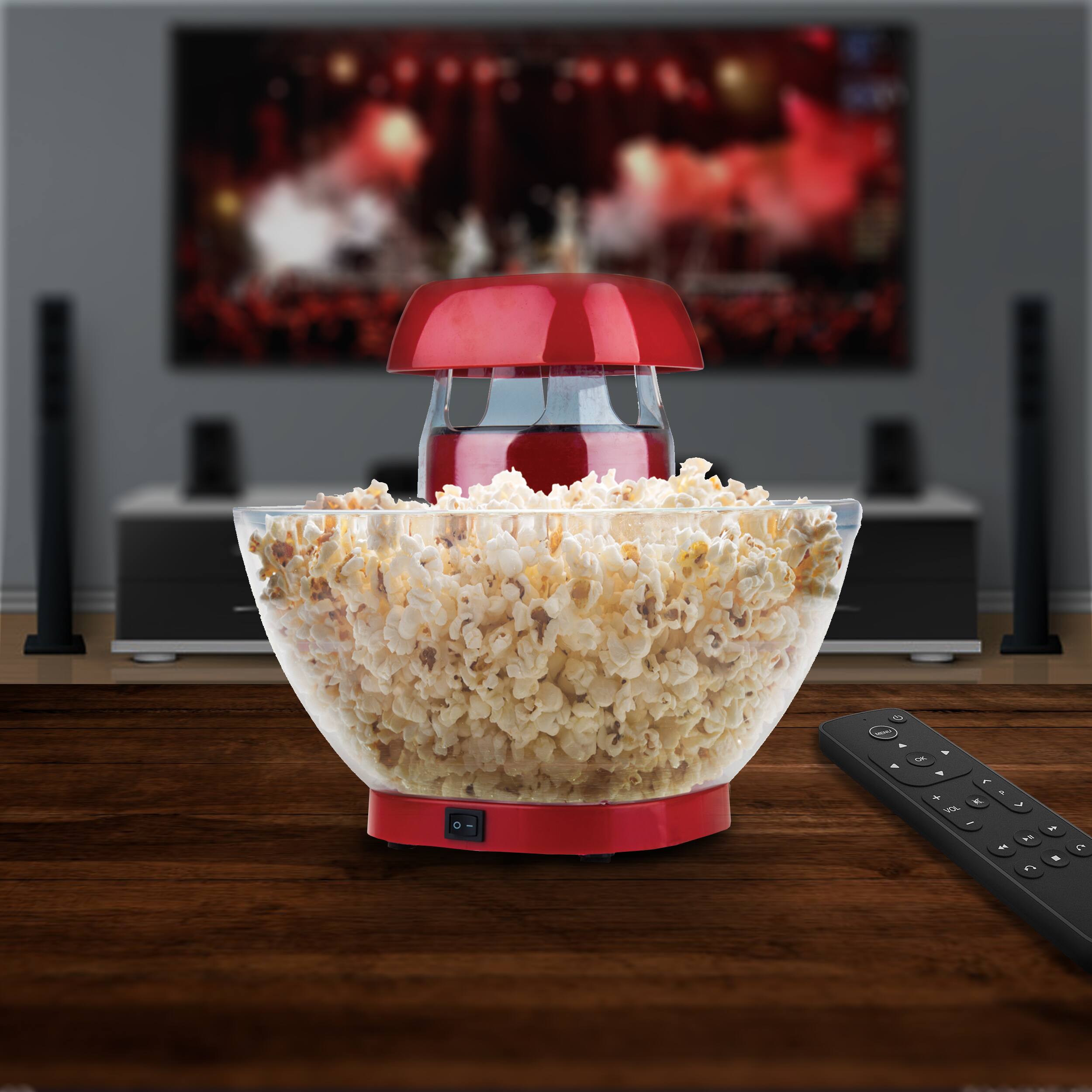 Alt View 1. Brentwood - Brentwood Jumbo 24-Cup Hot Air Popcorn Maker in Red - Red.
