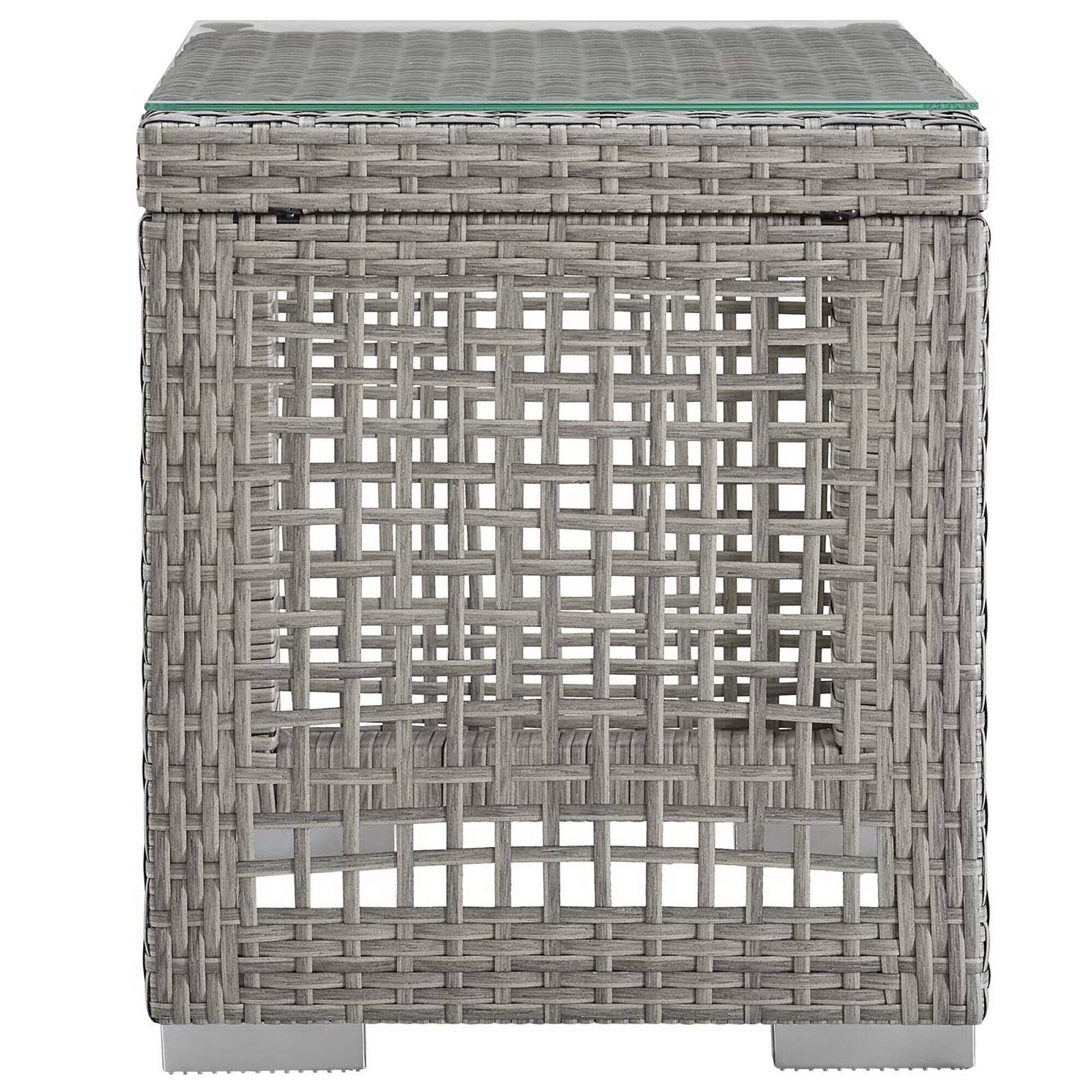 Alt View 5. Modway - Aura 3-Piece Outdoor Patio Wicker Rattan Set with All-Weather Cushions - Gray Gray.