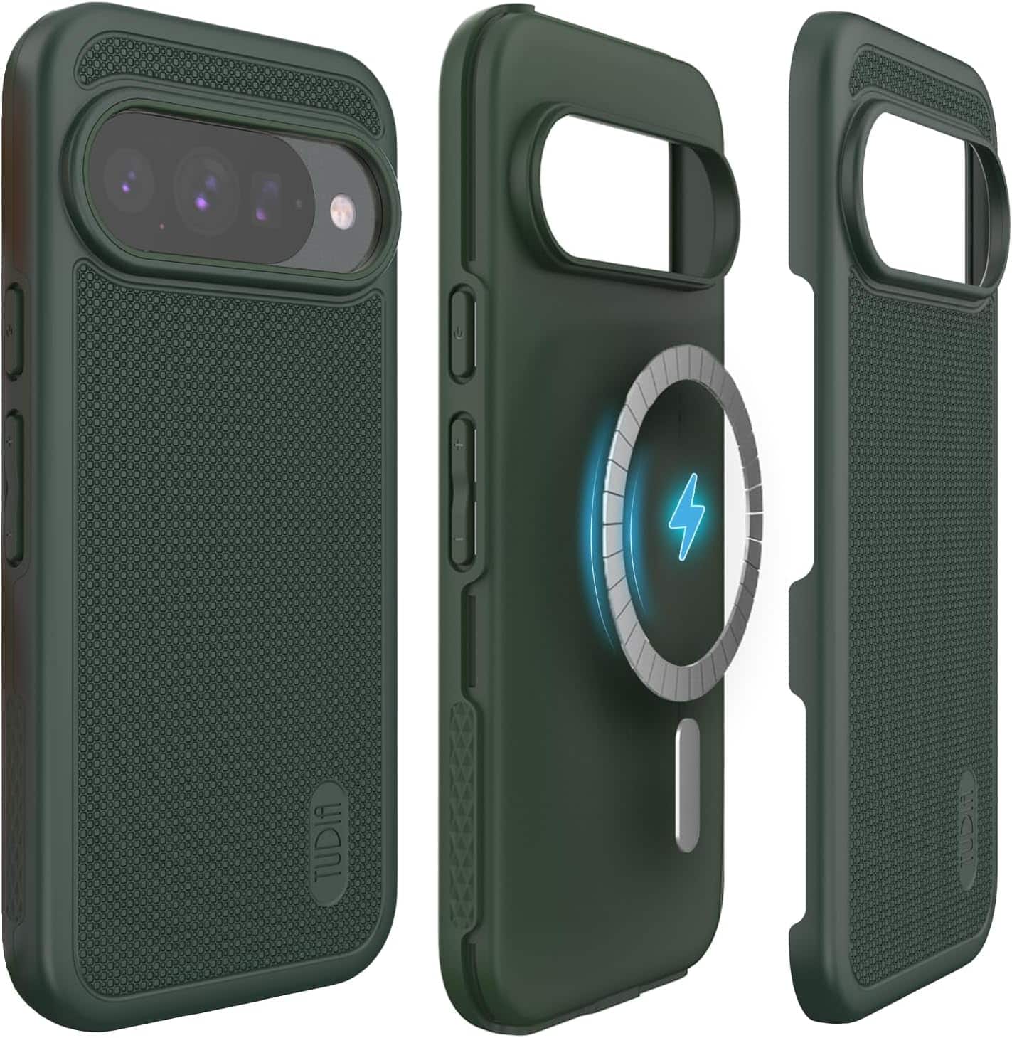 TUDIA - MergeGrip for Google Pixel 10 Case / Pixel 10 Pro Case 2025 Compatible with Magsafe & Pixelsnap - Pine Green - Magnetic Pine Green