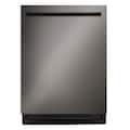 LG - FlushFit 24-in Top Control Smart Built-In Stainless Steel Tub Dishwasher with 3rd Rack, Wash and Dry, 42dBA - Black Stainless Steel