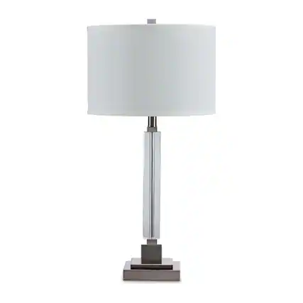 Front. Ashly - Deccalen Table Lamp - Clear/Silver.