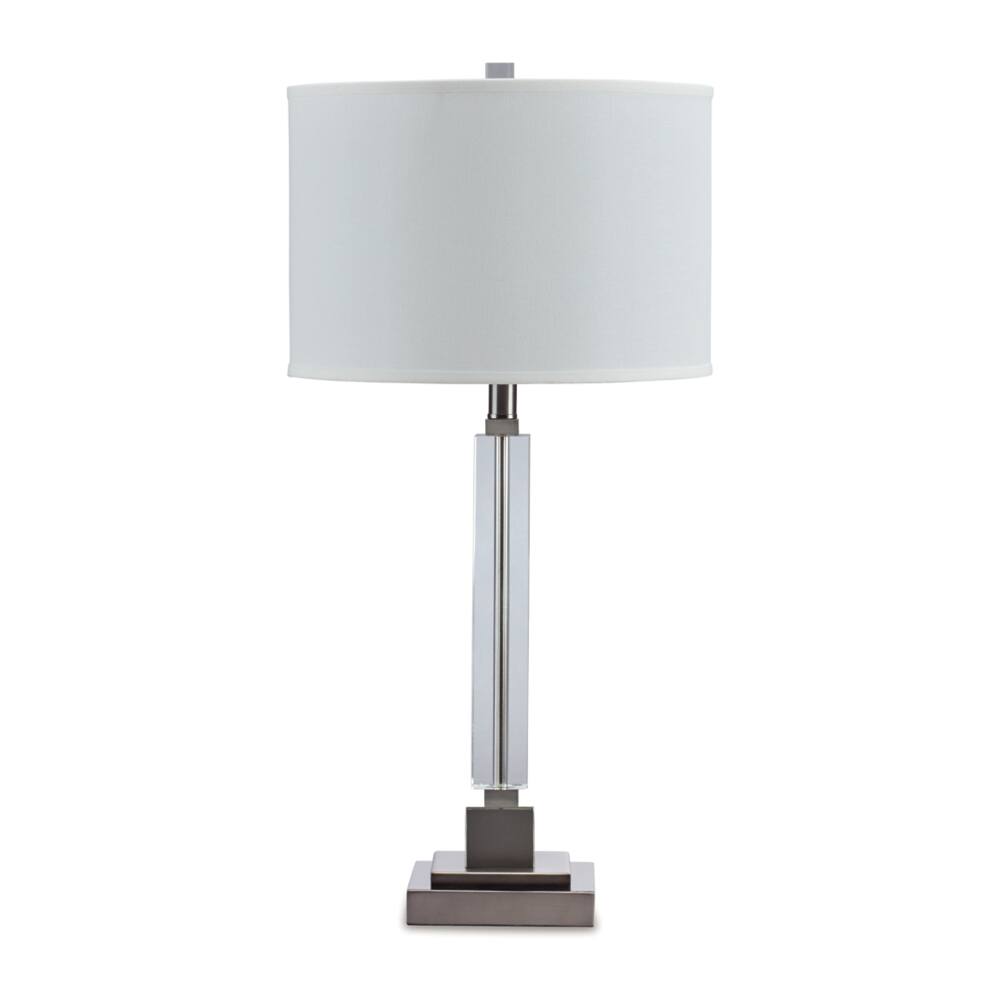 Front. Ashly - Deccalen Table Lamp - Clear/Silver.