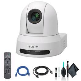 Sony - SRG-X40UH PTZ Camera + Ethernet & HDMI Cables + Cleaning Set - White