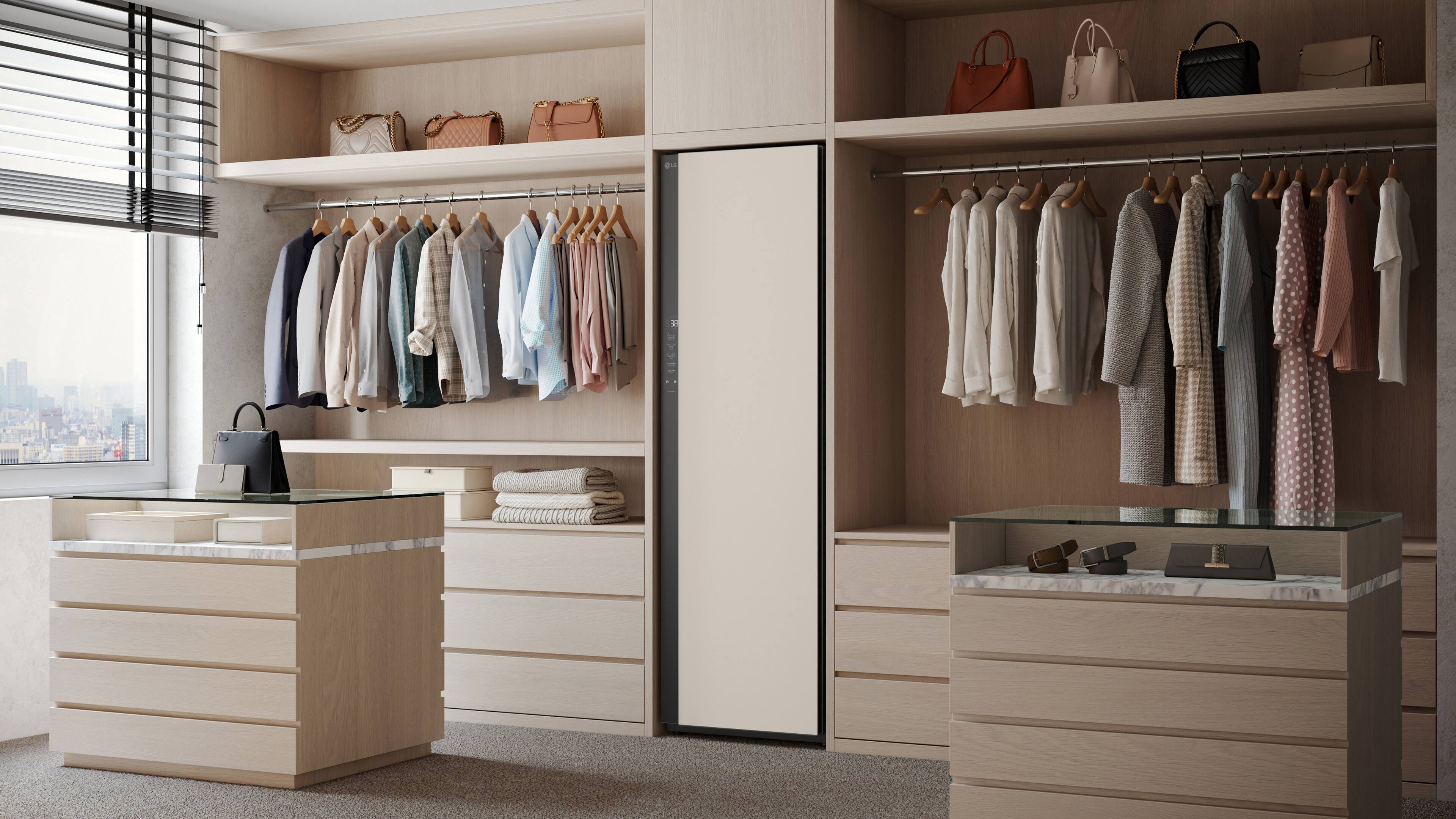 Alt View 21. LG - Styler Smart Steam Closet with Dual TrueSteam and and Dynamic MovingHanger - Beige.