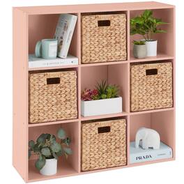 Best Choice Products - 9-Cube Bookshelf, 13.5in Display Storage System, Organizer w/ Removable Back Panels - Light Pink