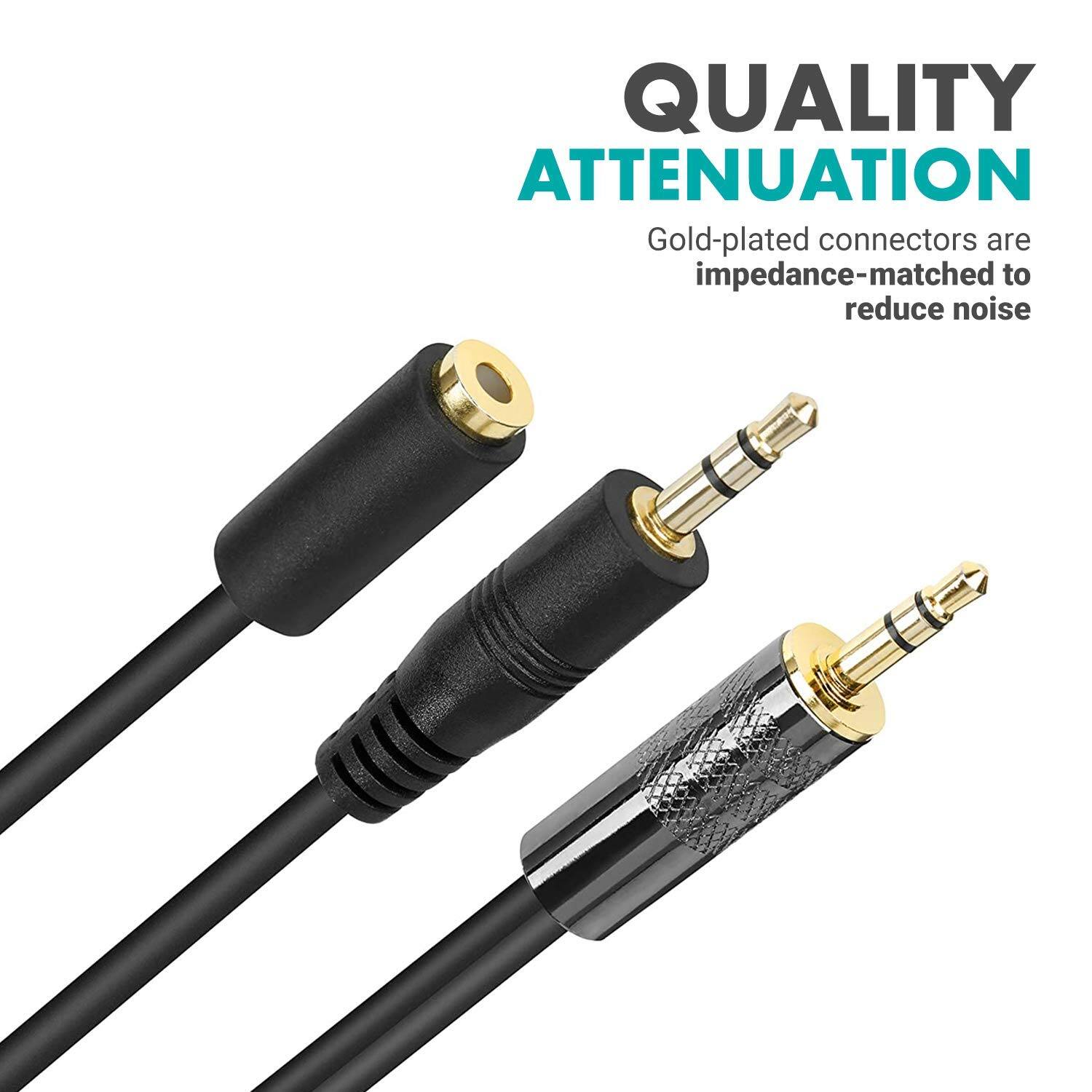QUALITY ATTENUATION  
Gold-plated connectors are impedance-matched to reduce noise