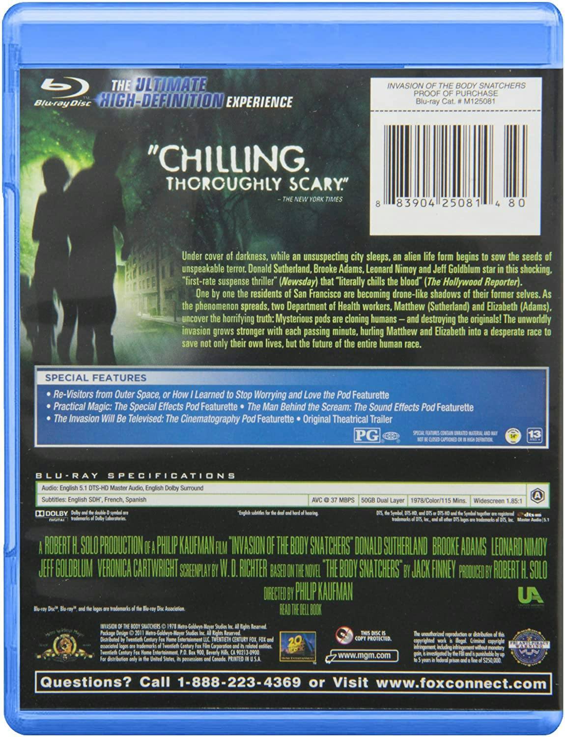 Angle. Invasion of the Body Snatchers [Blu-ray].