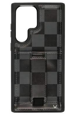 Walli Cases - Phone Case with Wallet and Finger Strap for Samsung S25 Ultra - Midnight Check